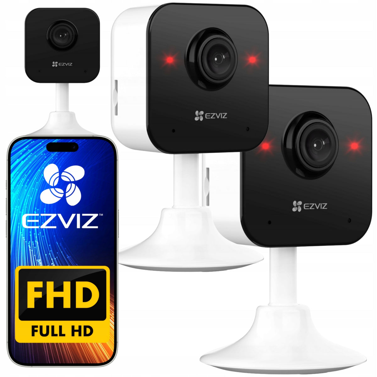 Camera 2x NANNY IP Wifi PEOPLE DETECTION Audio SD socket EZVIZ H1c IR10m