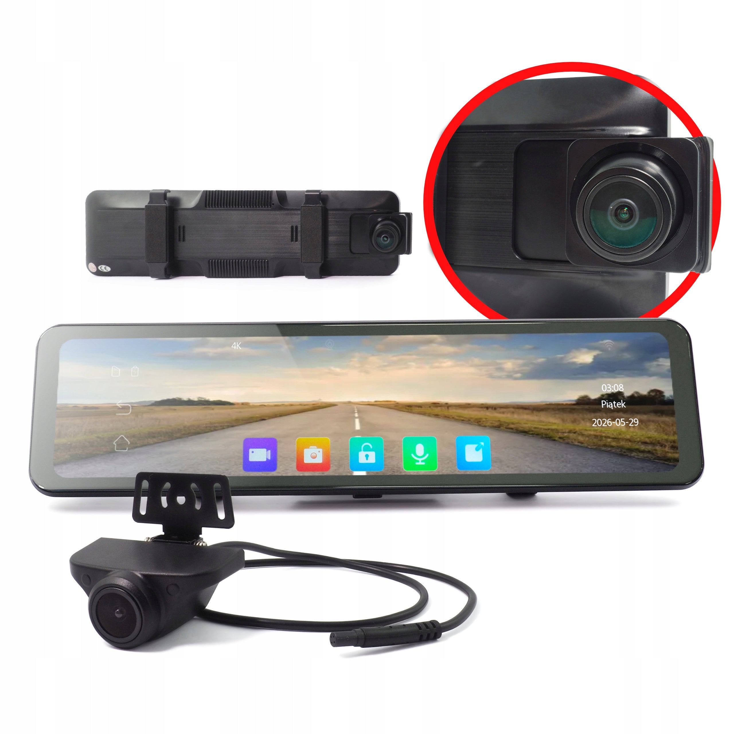 Camera Car Mirror 12" G1026