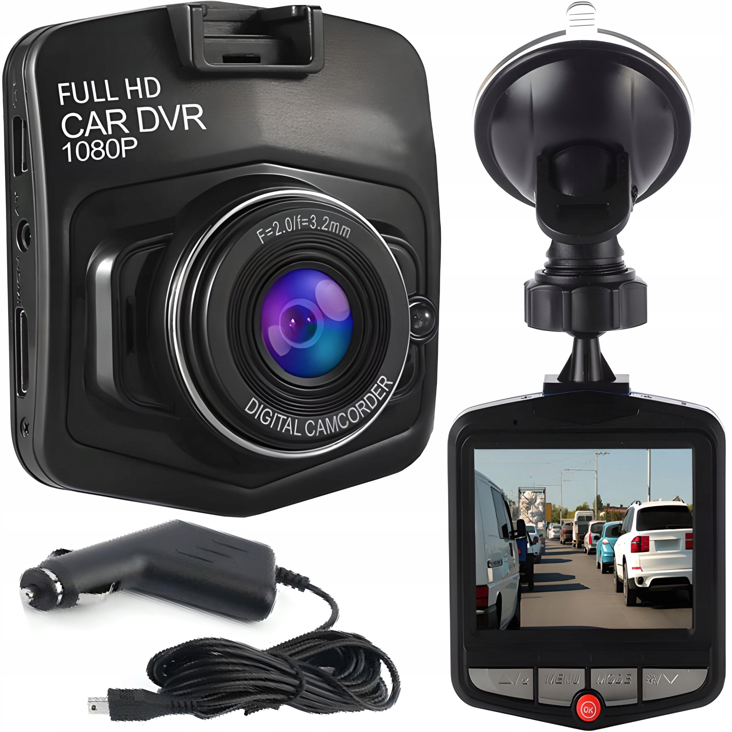 Camera Car Video Driving Recorder PRO Full HD 1080p black Brand no brand