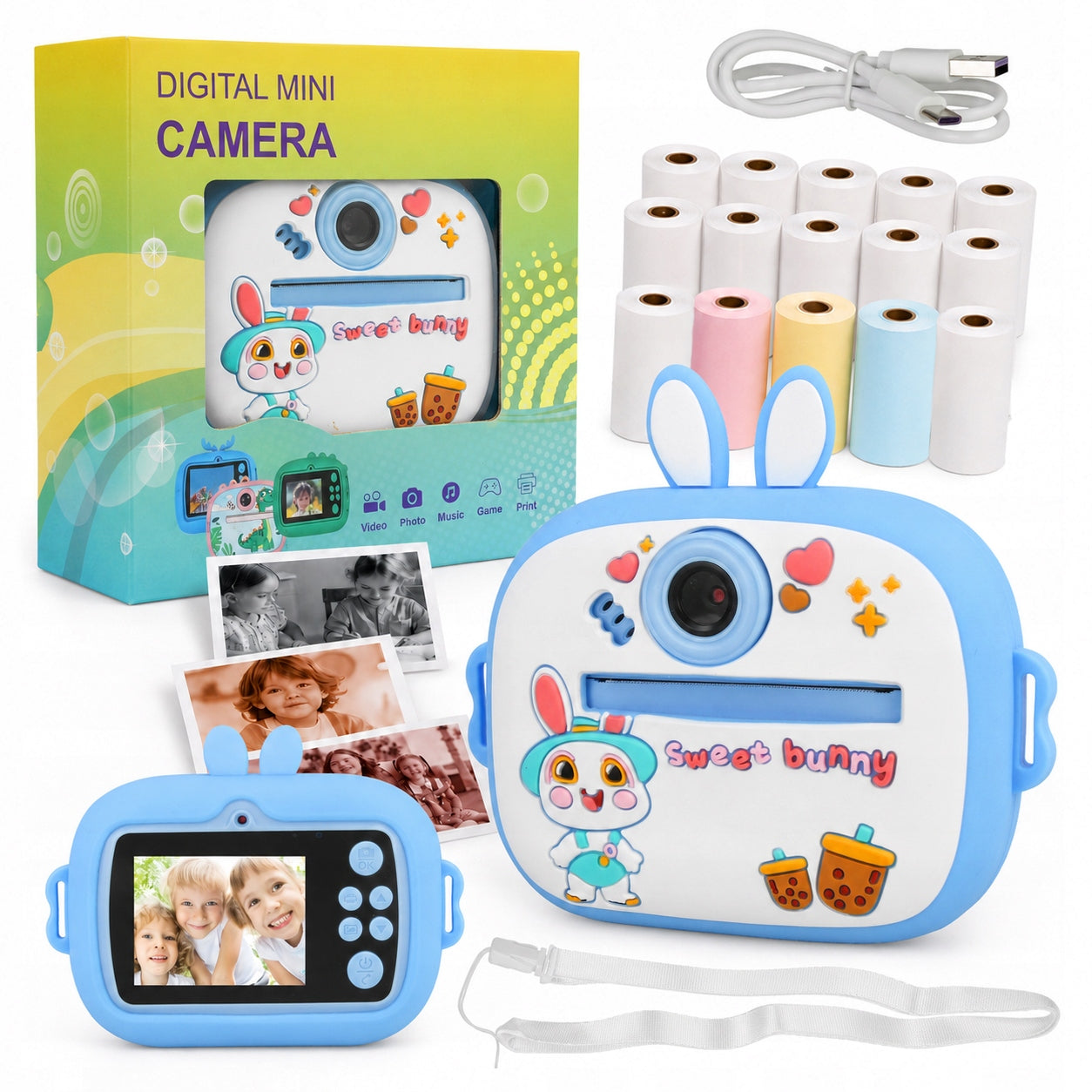 Camera Instant Mini Printer for Kids + 15 Rolls Brand no brand