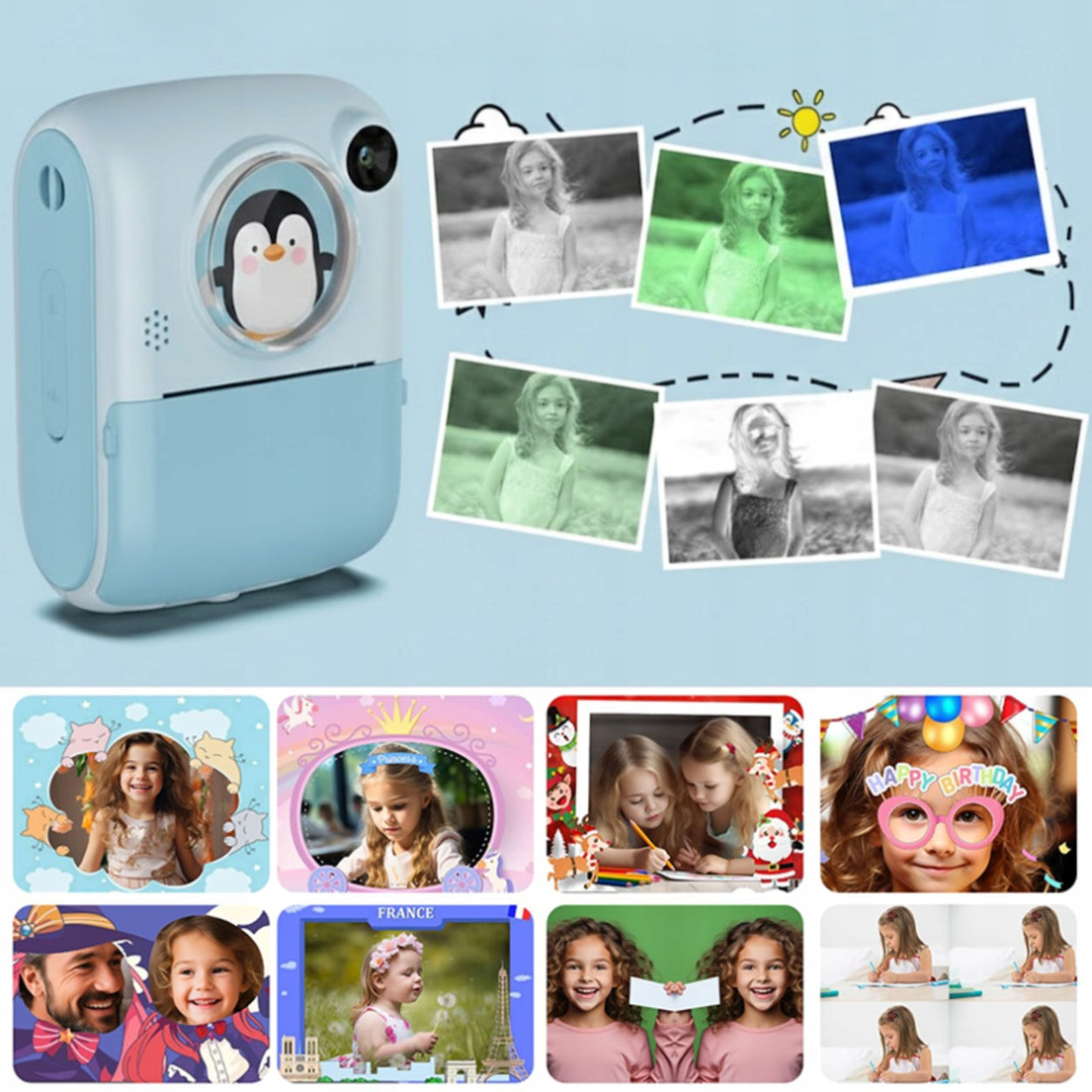 Camera Phone for Children PHOTOS VIDEOS with Thermal Printer for Gift Model M1