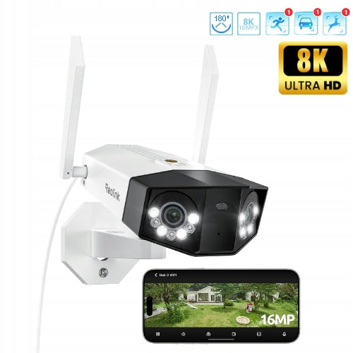 Camera WIFI Reolink 16MPx DUO3 W750 viewing angle 180st night mode color Packaging status original