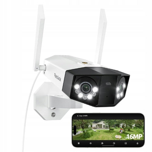 Camera WIFI Reolink 16MPx DUO3 W750 viewing angle 180st night mode color