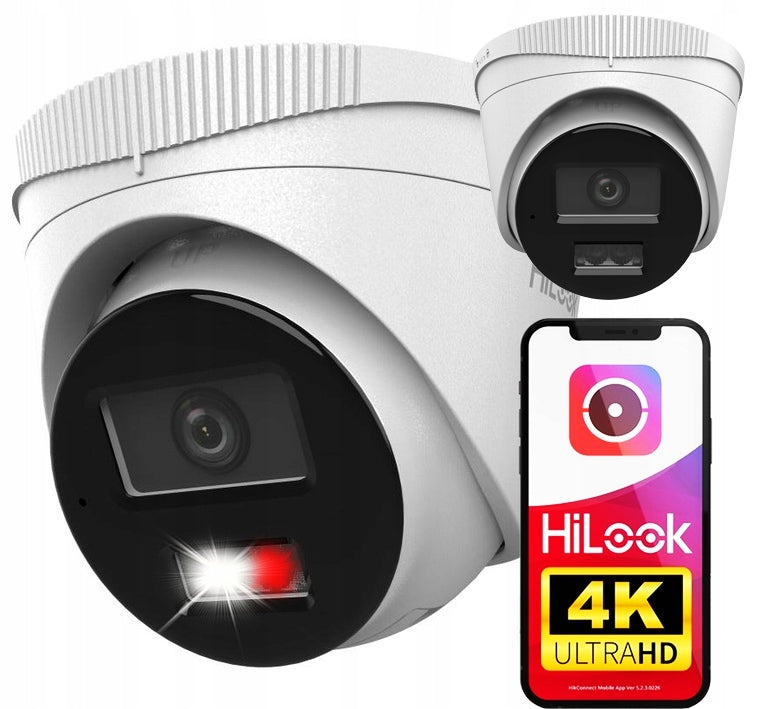 Camera x4 IP 8Mpx Dome HiLook by Hikvision IPCAM-T8-30DL Microphone Poe Packaging status original