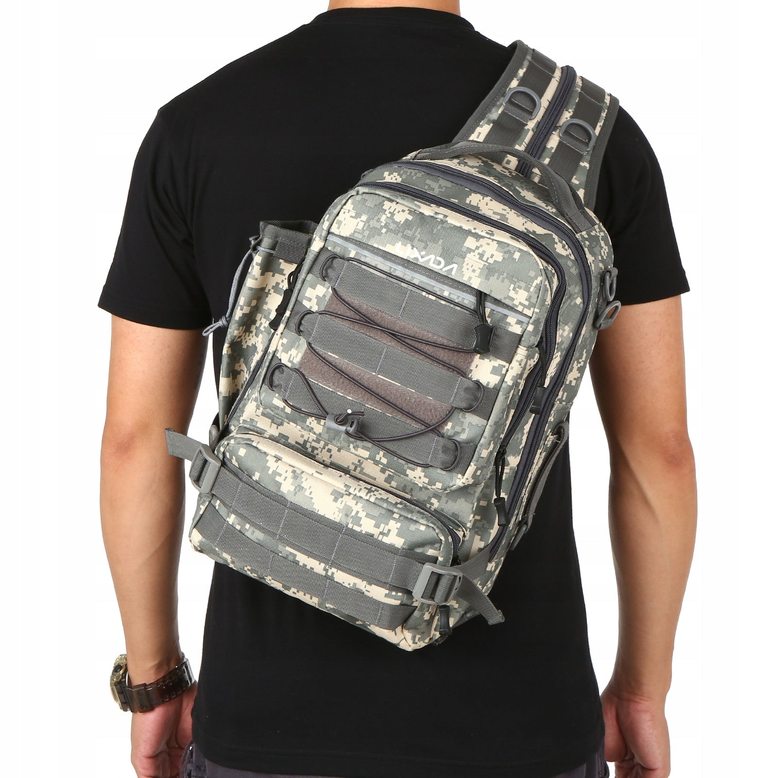 Camouflage fishing backpack with 4 containers, outdoor Brand Lixada