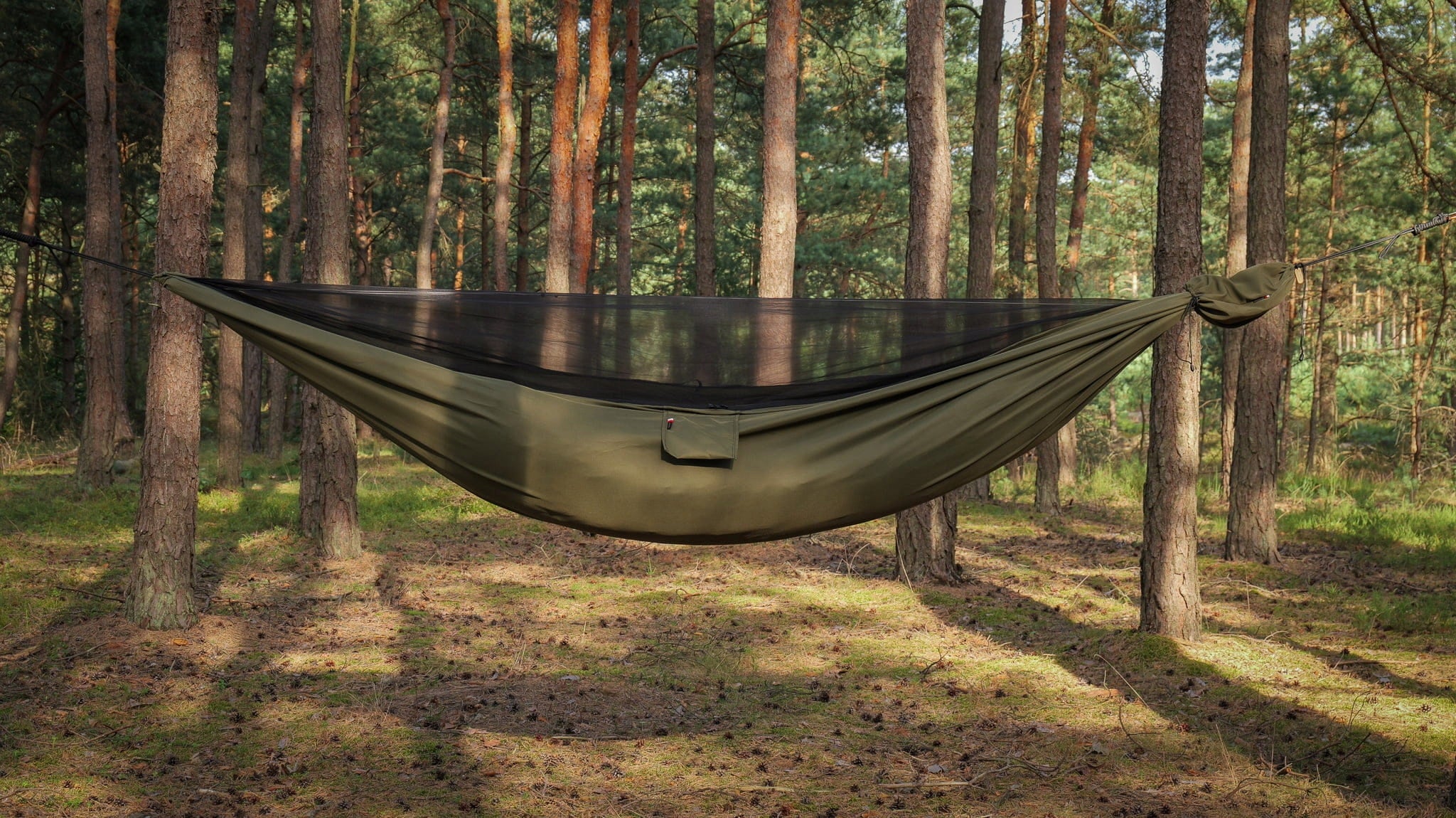 Camp Hammock TigerWood Olive Bear with Mosquito Net Single Zip