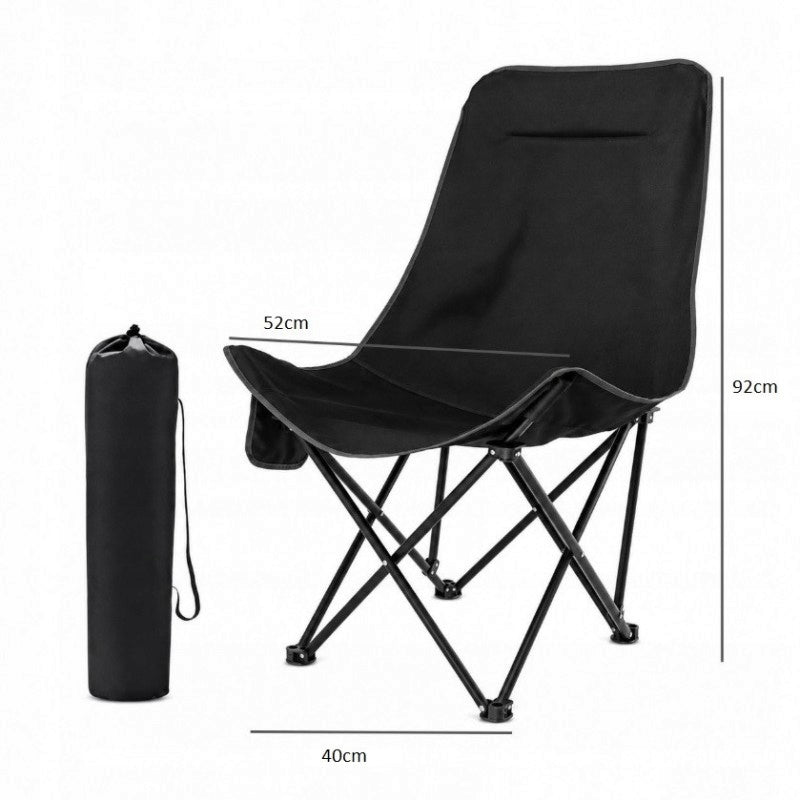 Camping Chair Hiking Fishing Folding Chair Portable Black Brand no brand