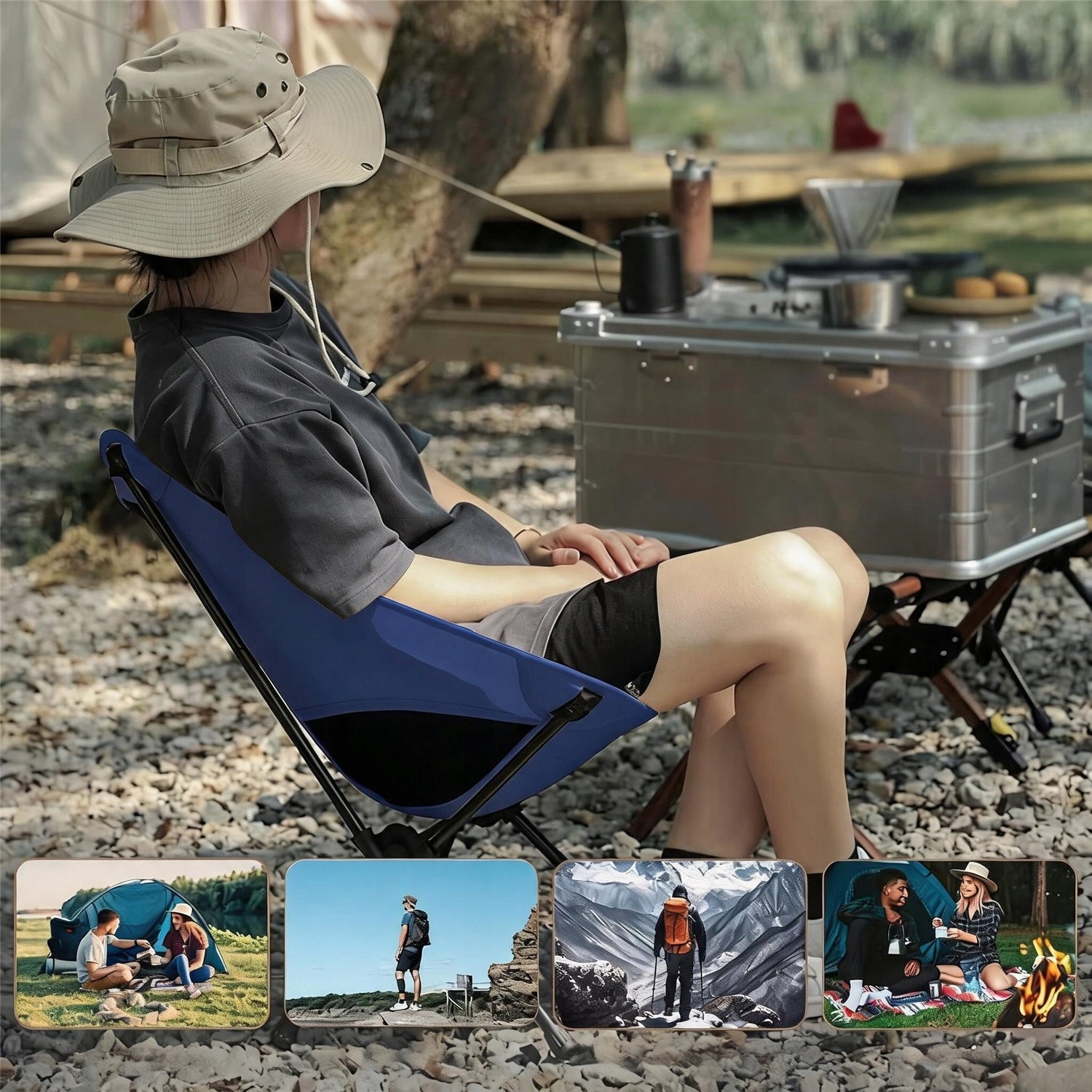 Camping Fishing Chair Folding Strong Bag Lifting Capacity 120kg Brand no brand