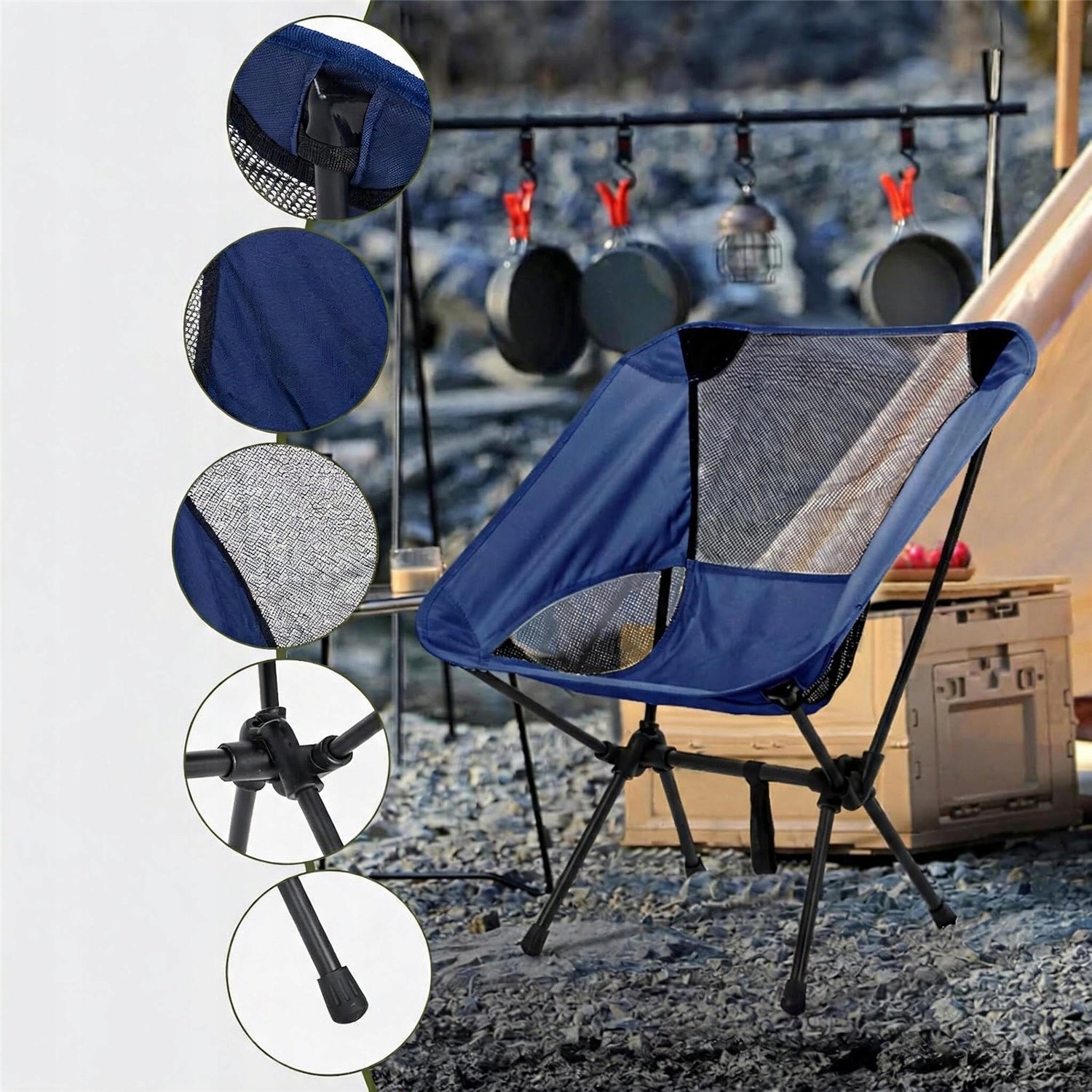 Camping Fishing Chair Folding Strong Bag Lifting Capacity 120kg Customs tariff code 94017900