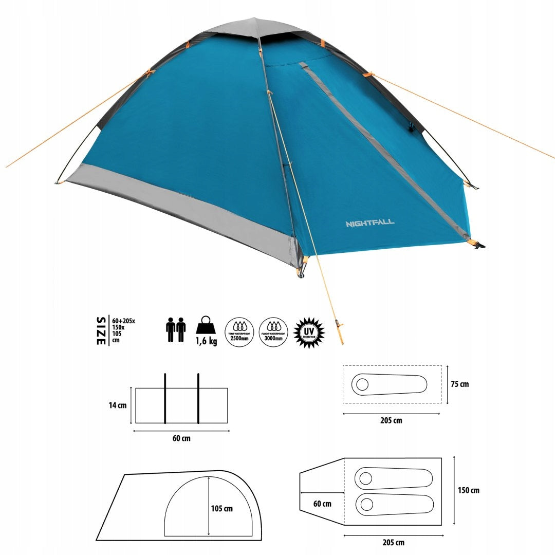 Camping Hiking Tent 2 Person Waterproof UV Filter + Cover Additional features sun protection