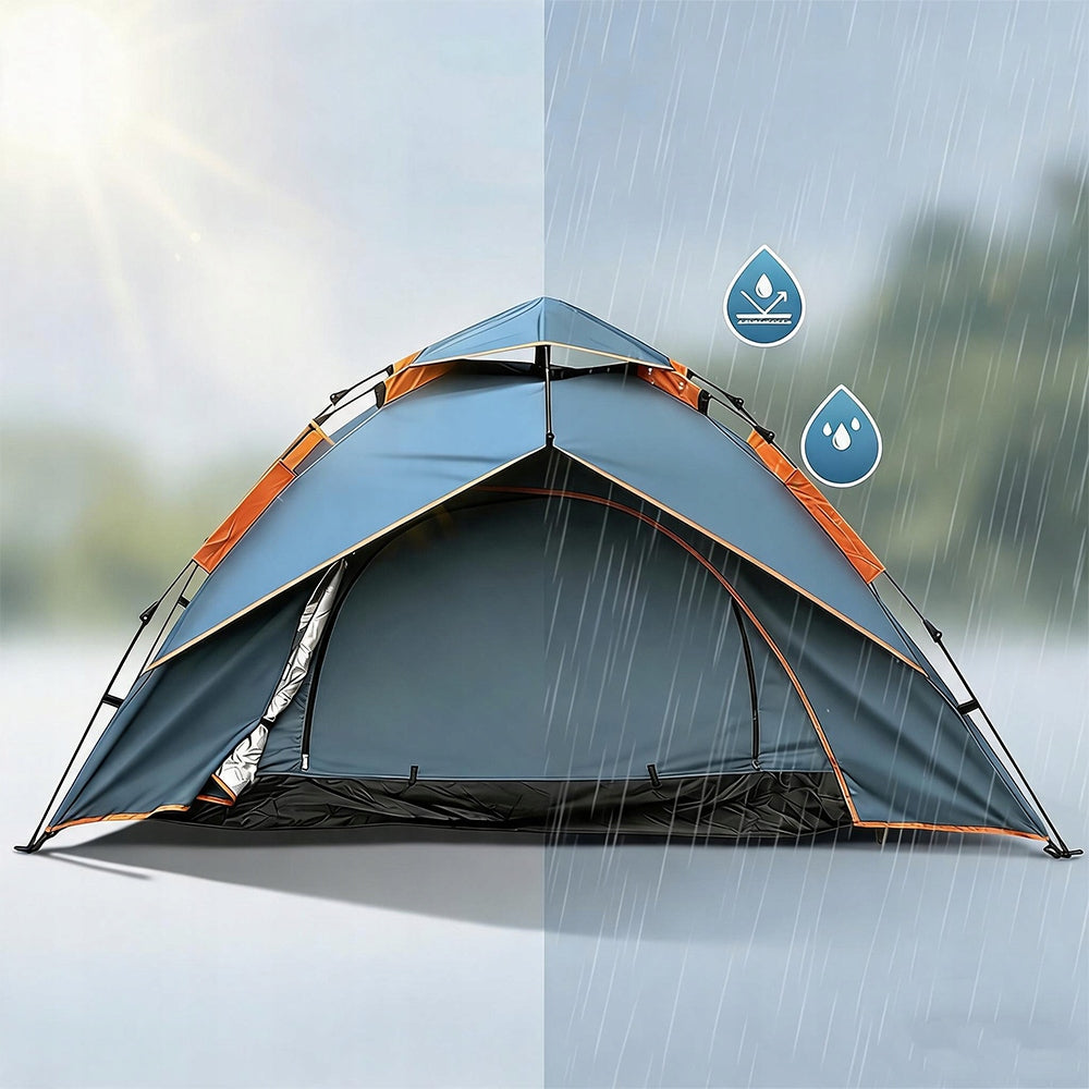 Camping Hiking Tent 210D 2 Person Waterproof With Awning Folding Floor waterproofness less than 2000 mm