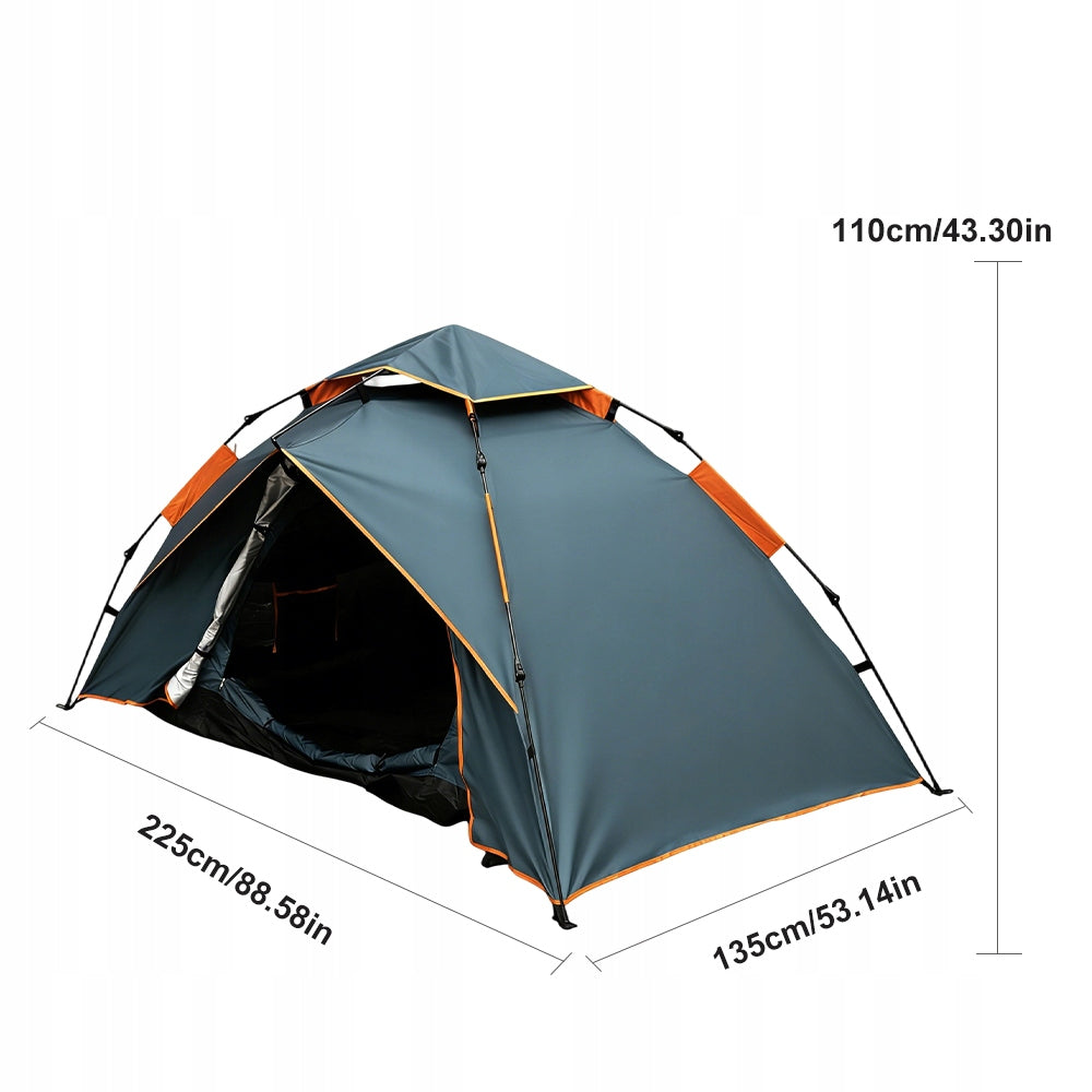 Camping Hiking Tent 210D 2 Person Waterproof With Awning Folding Packaging status original