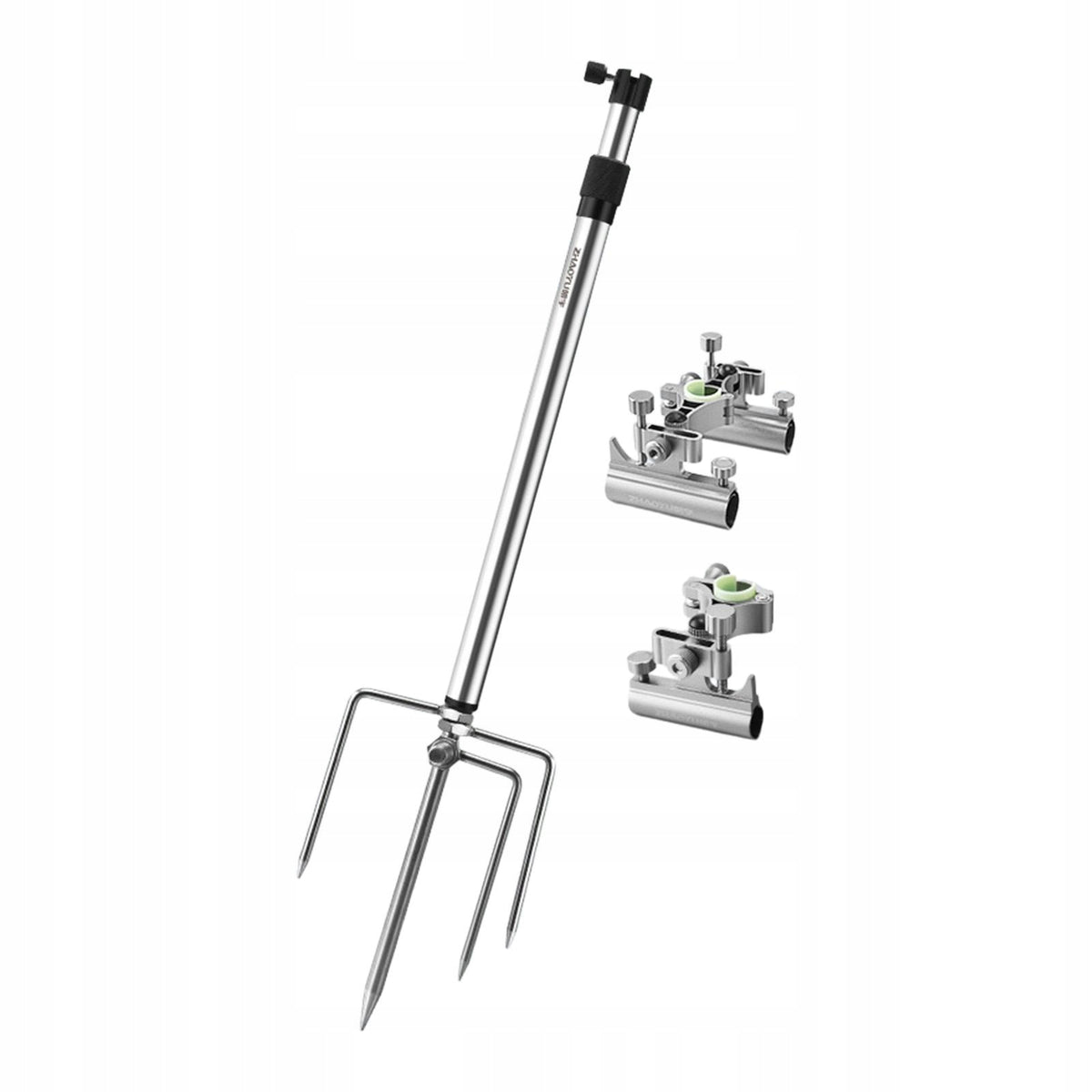 Camping Lantern Stand Outdoor Multipurpose Adjustable Silver withRodHolder