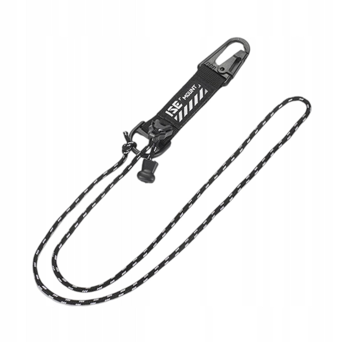 Camping Lanyard Rope with Buckle Adjustable Length Compact Black Webbing Packaging status original