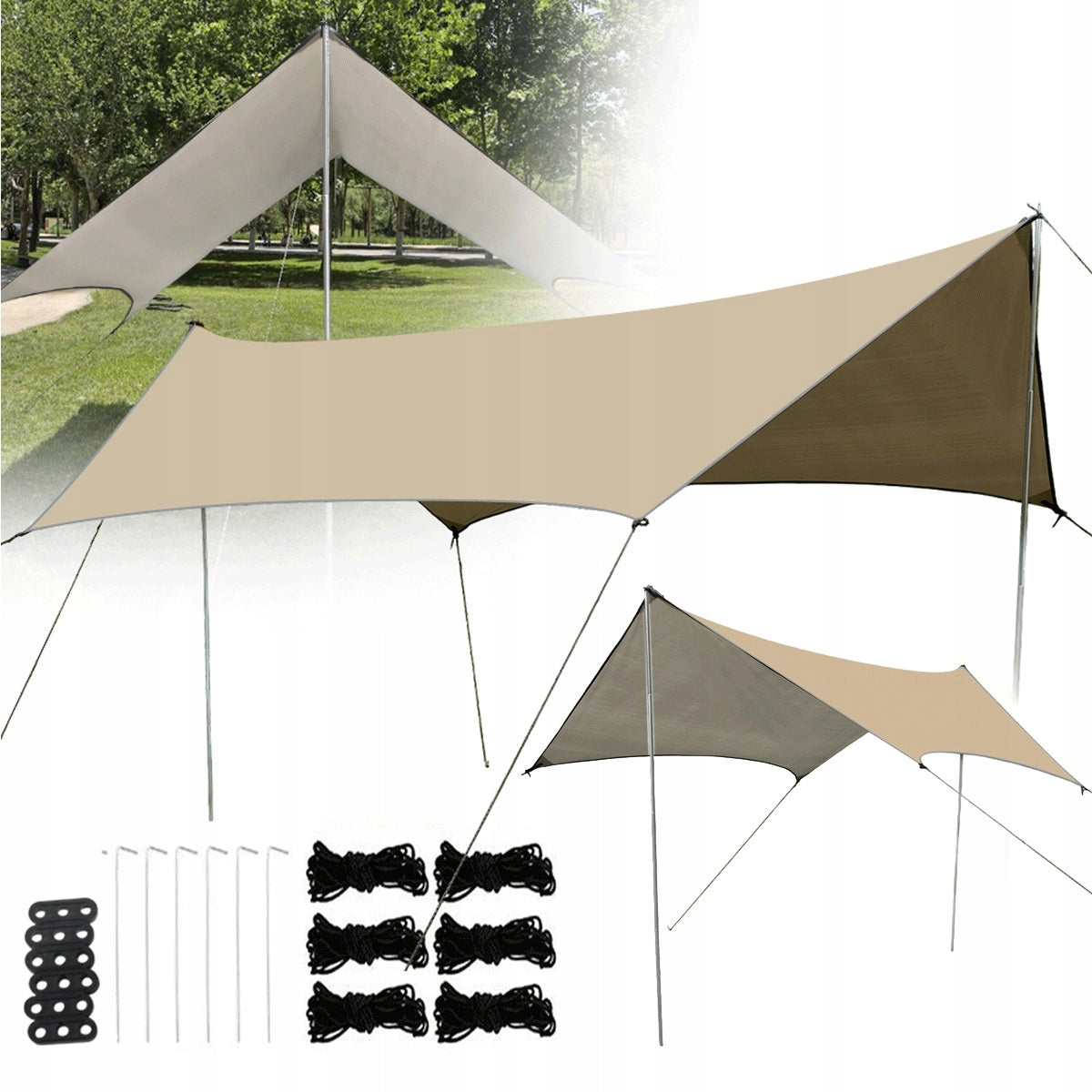 Camping Plate Camping Tarp Waterproof Protective Survival For Trekking