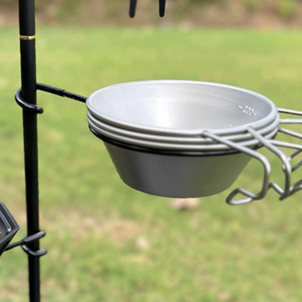 Camping Pole Hook Multi Purpose Camping Bowl Rack Portable for Lamp Stand Packaging status original