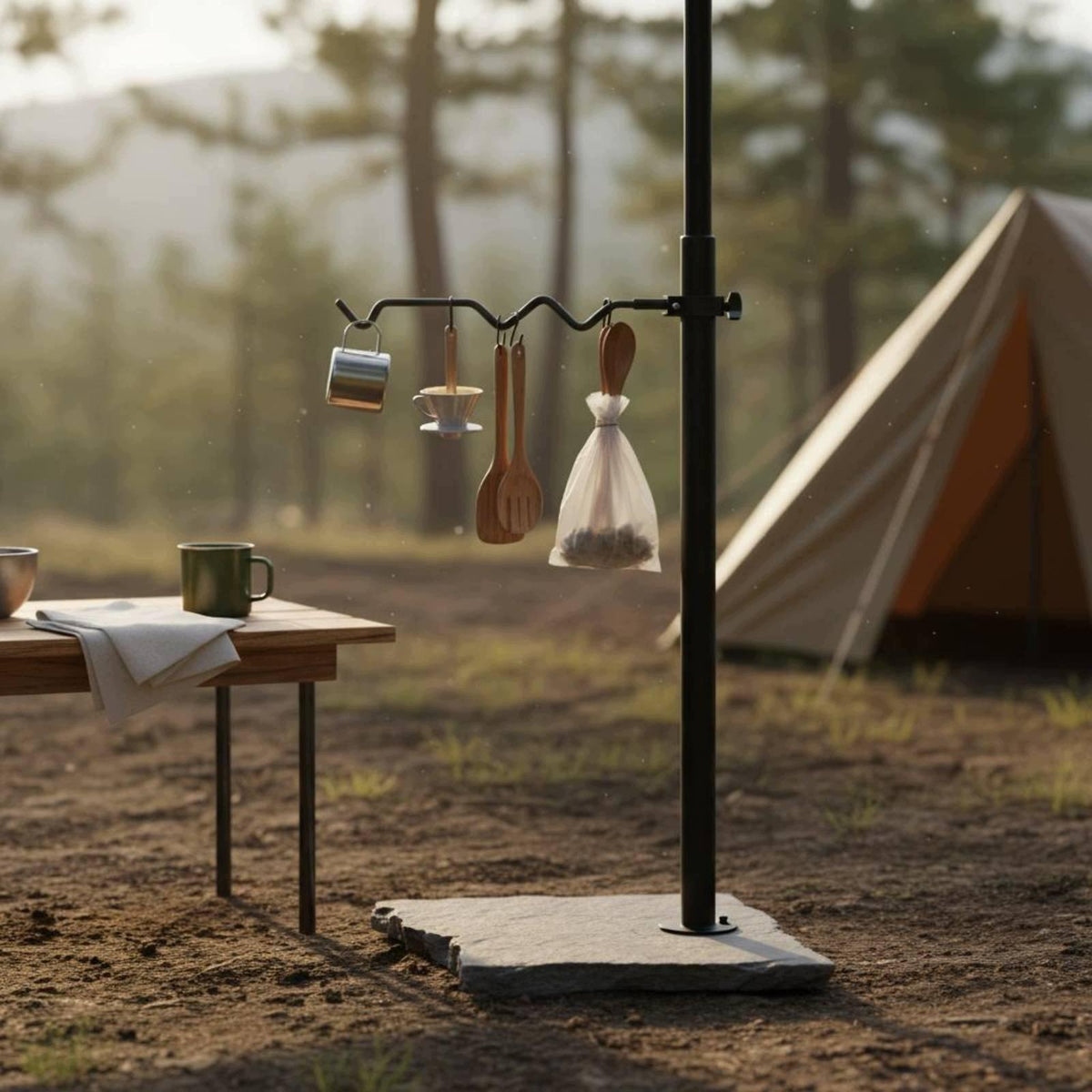 Camping Pole Hook Multi Purpose Camping Portable for Sierra Bowl Rack Packaging status original