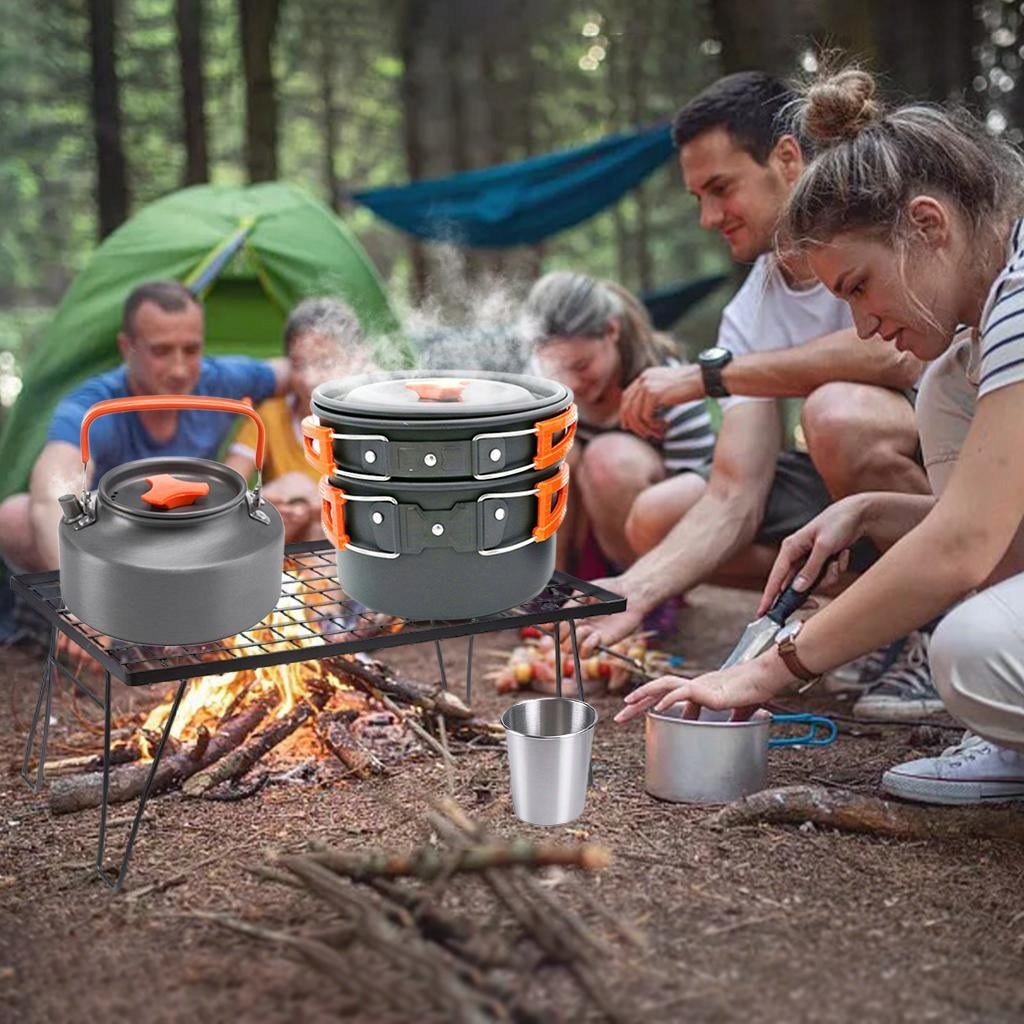 Camping Pot Frypan Kettle Cookware Set Tableware Brand no brand