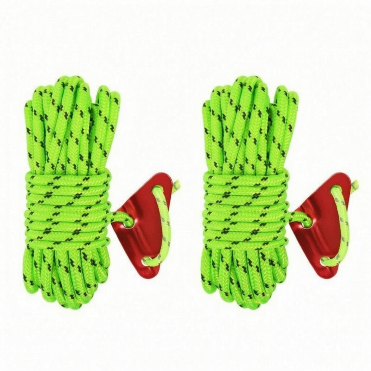 Camping Rope Tensioner with Reflective Guyline for Fluor Grn 5MM 5M 2PK
