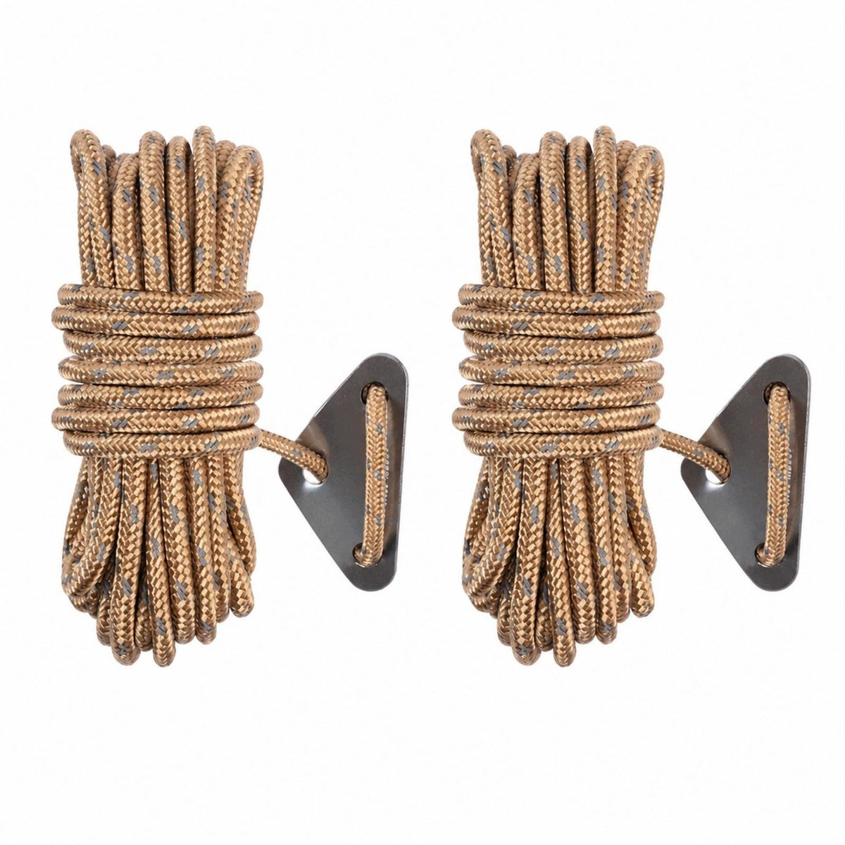 Camping Rope Tensioner with Reflective Guyline for Khaki 5MM 5M 2PK