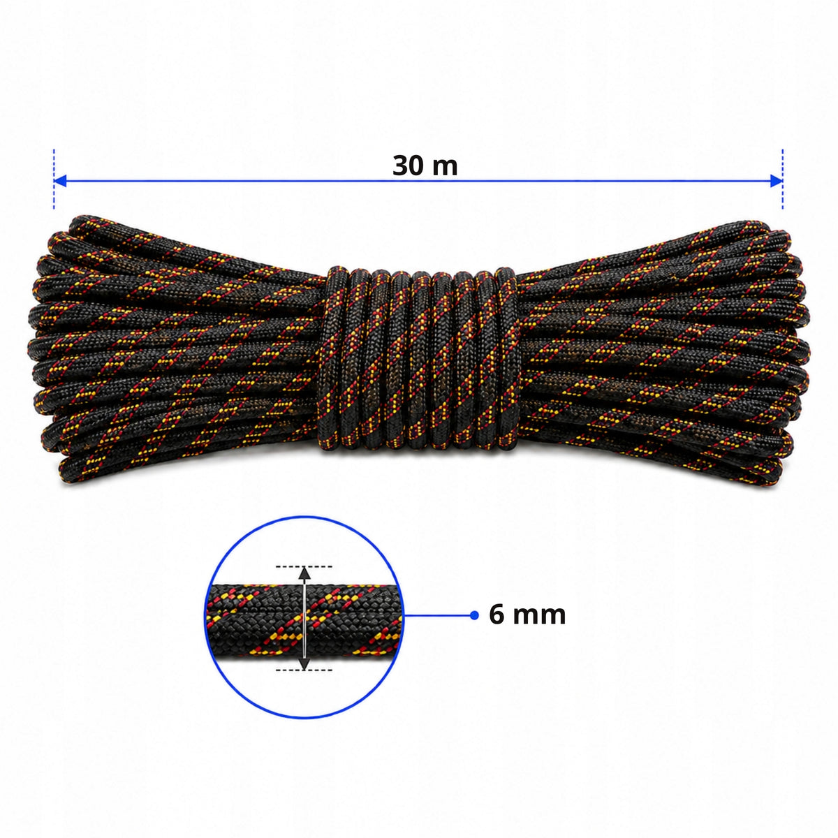 Camping Sailing Cable Super Durable Thick Cord 30m 6mm Packaging status original