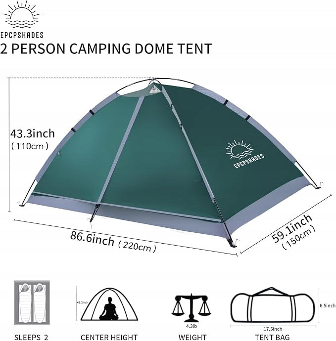 Camping Tent 1-2 People Ultralight Waterproof Dome Quick Assembly Manufacturer code JCMZP09