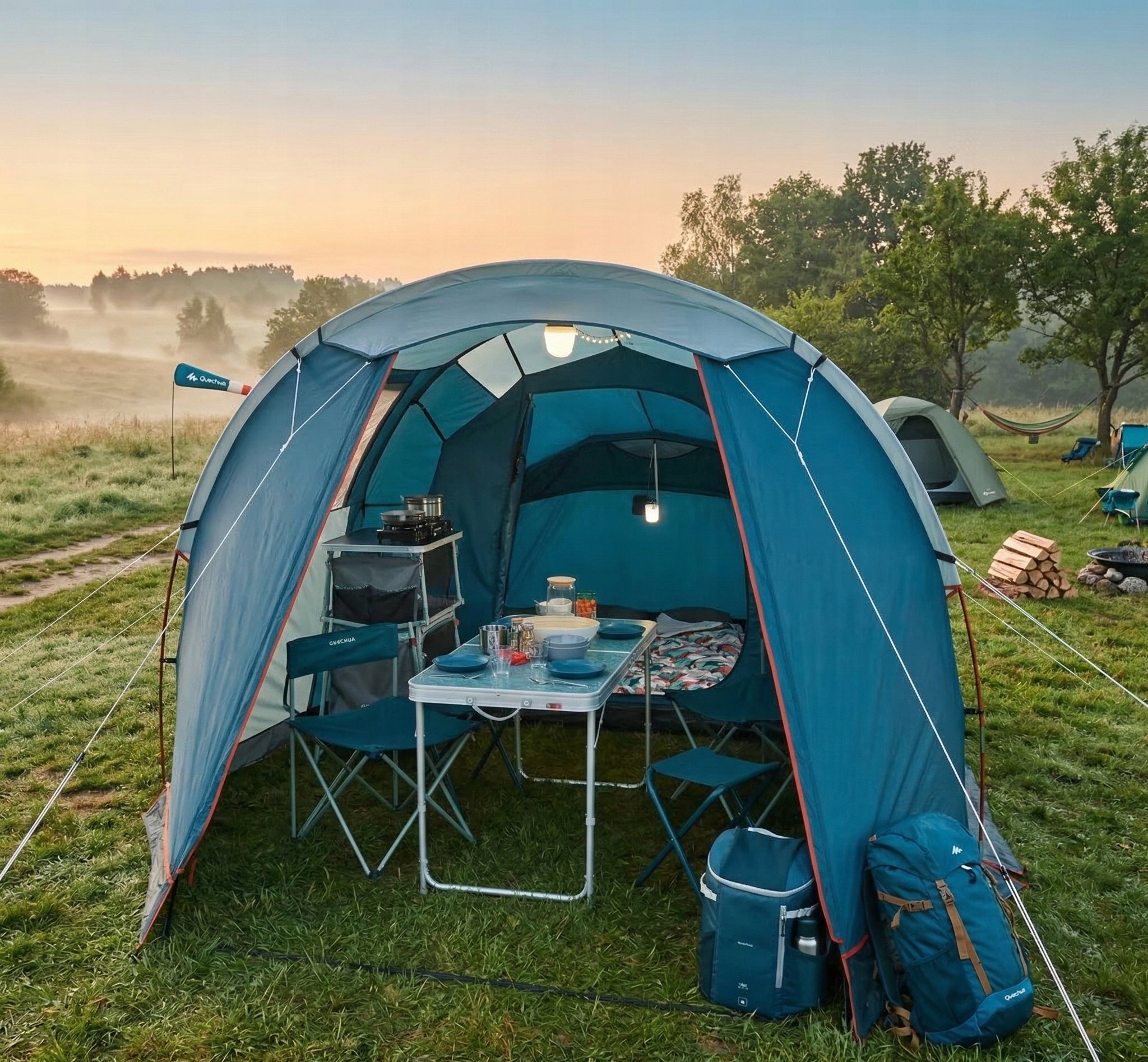 Camping Tent 4 Person QUECHUA Large Vestibule Space Manufacturer code 2165271