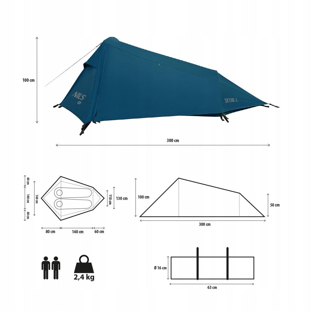 Camping Tent Camping Ultralight Waterproof 2 Seater NILS Packaging status original