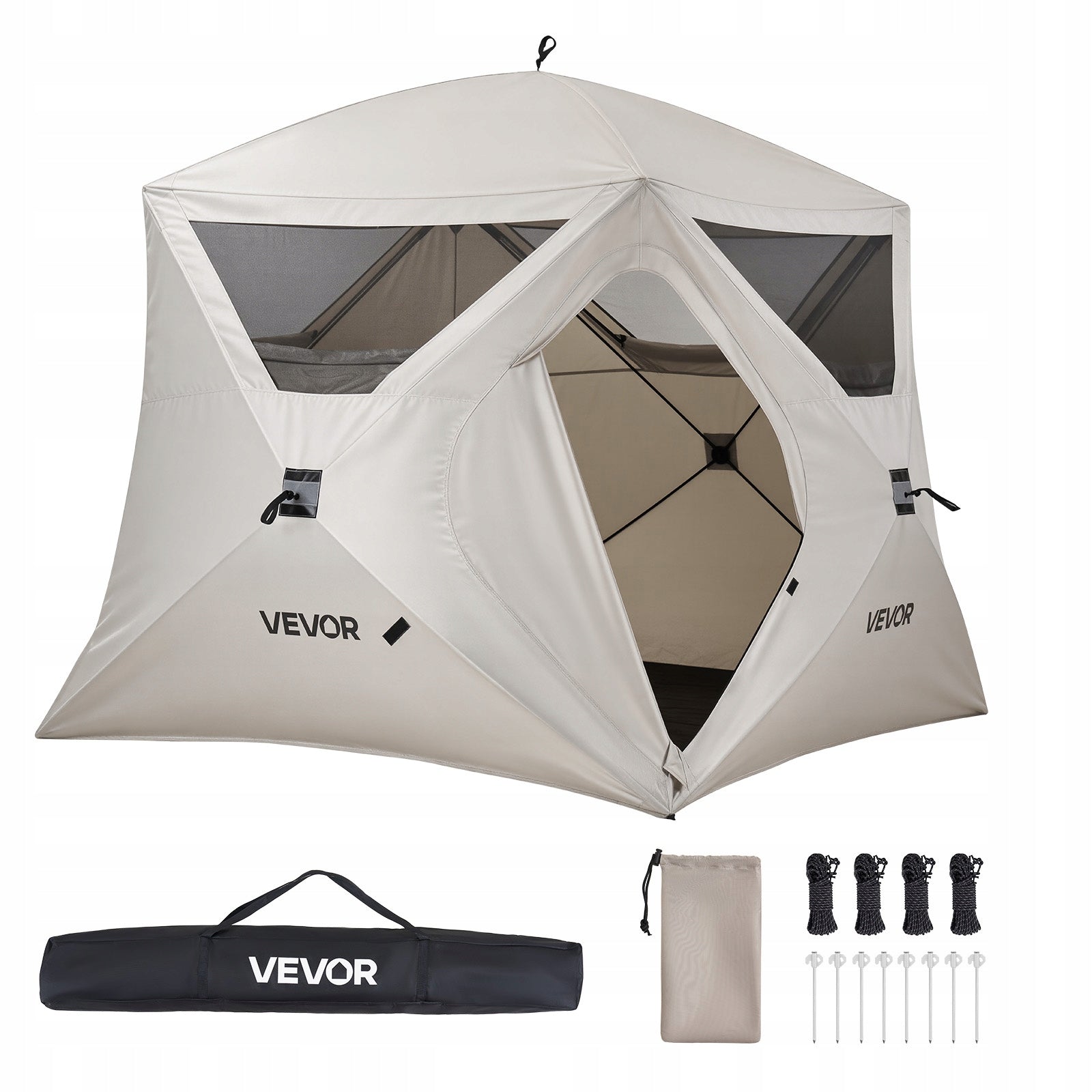 Camping Tent For 4 People With Transport Bag And Mesh Windows Brand Vevor