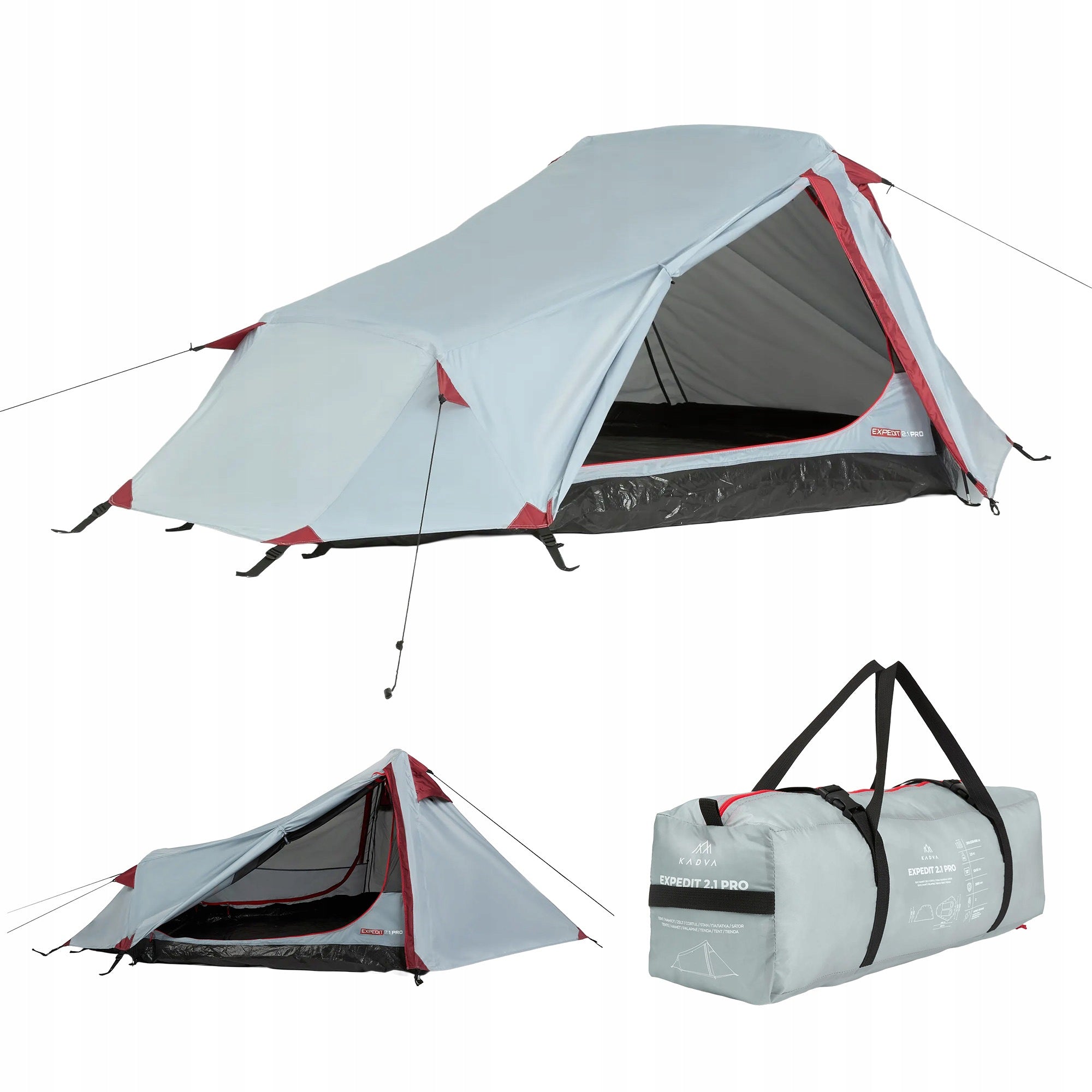 Camping Tent KADVA 2.1 Pro Grey COMPACT DOUBLE