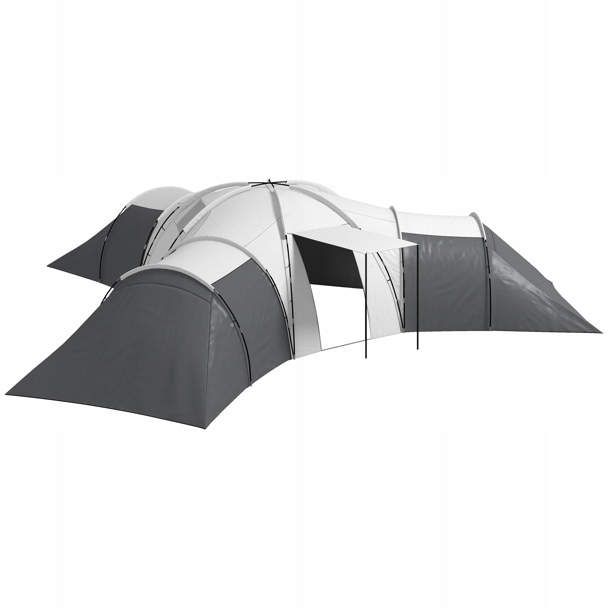 Camping Tent for 6-9 Persons, 4 Rooms, Hallway, Waterproof