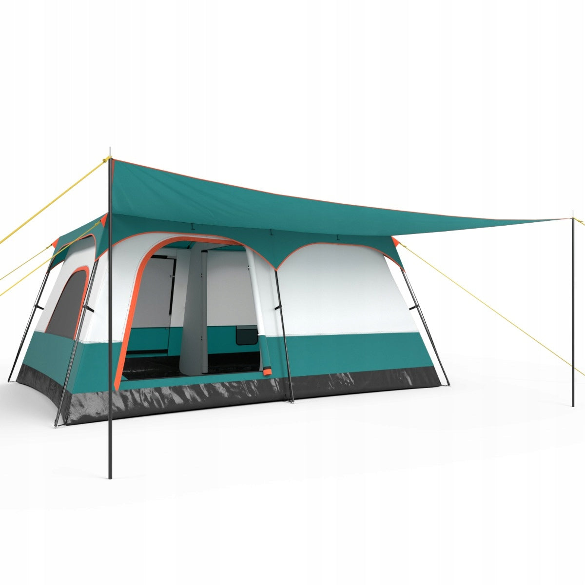 Camping Tent with Awning 2 Chamber Tent with Carry Bag