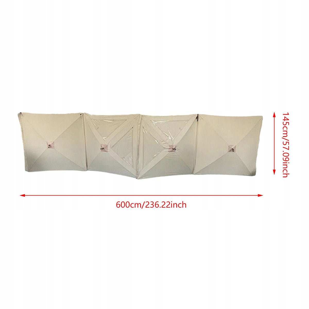 Camping Windbreak Weatherproof Tent Wind Panels Sunproof Portable Beige Packaging status original