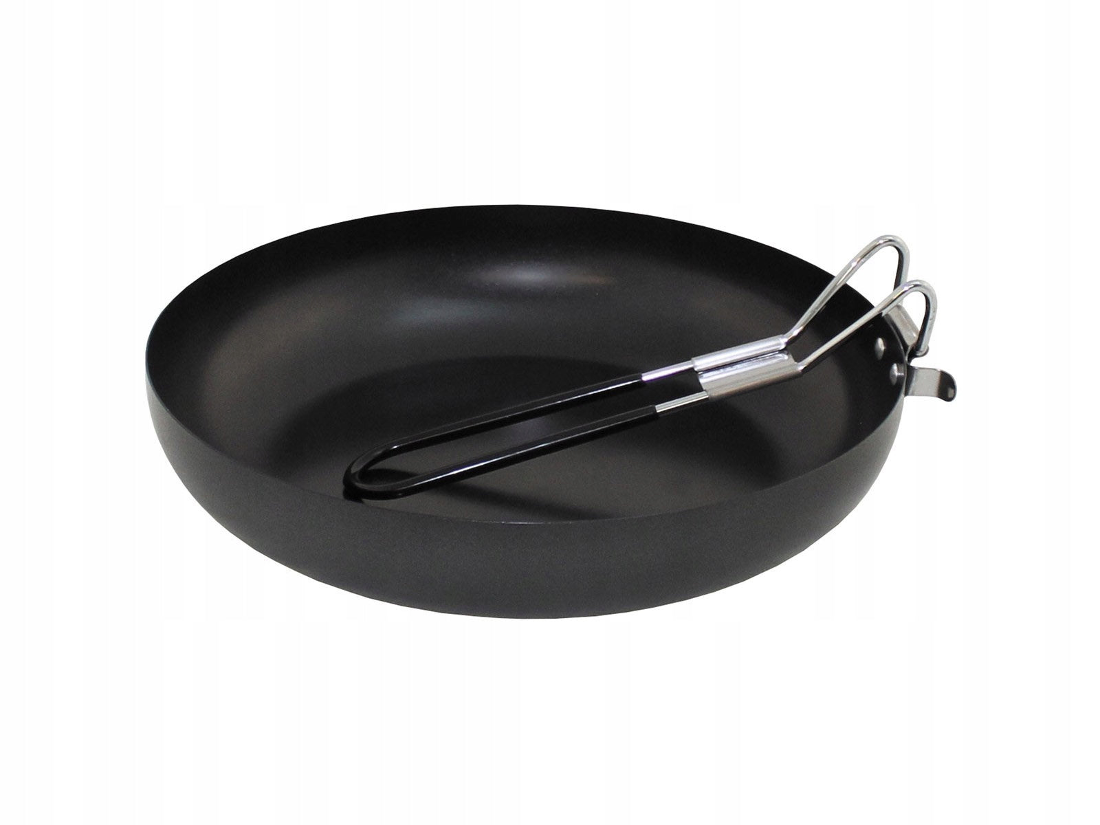Camping hiking pan - folding - diameter 24cm, edges 5 cm Color black