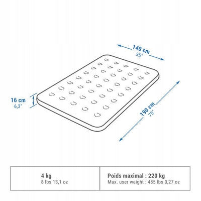Camping mattress Quechua Air Basic 140 cm 2-seater Packaging status original