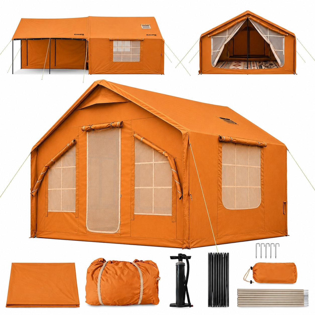 Camping pumped tent glamping 5-7 wasp large vestibule Oxford 420D