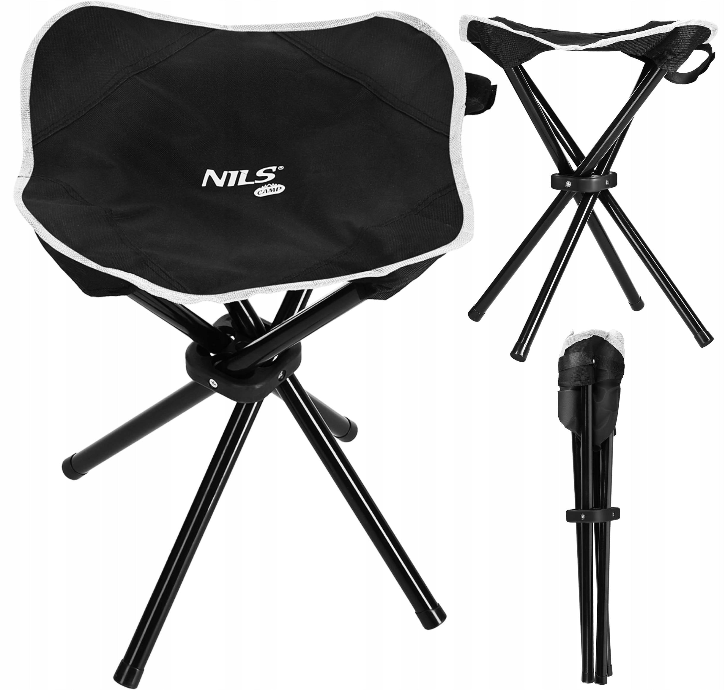 Camping stool folding hiking chair black NILS CAMP Brand Nils Camp