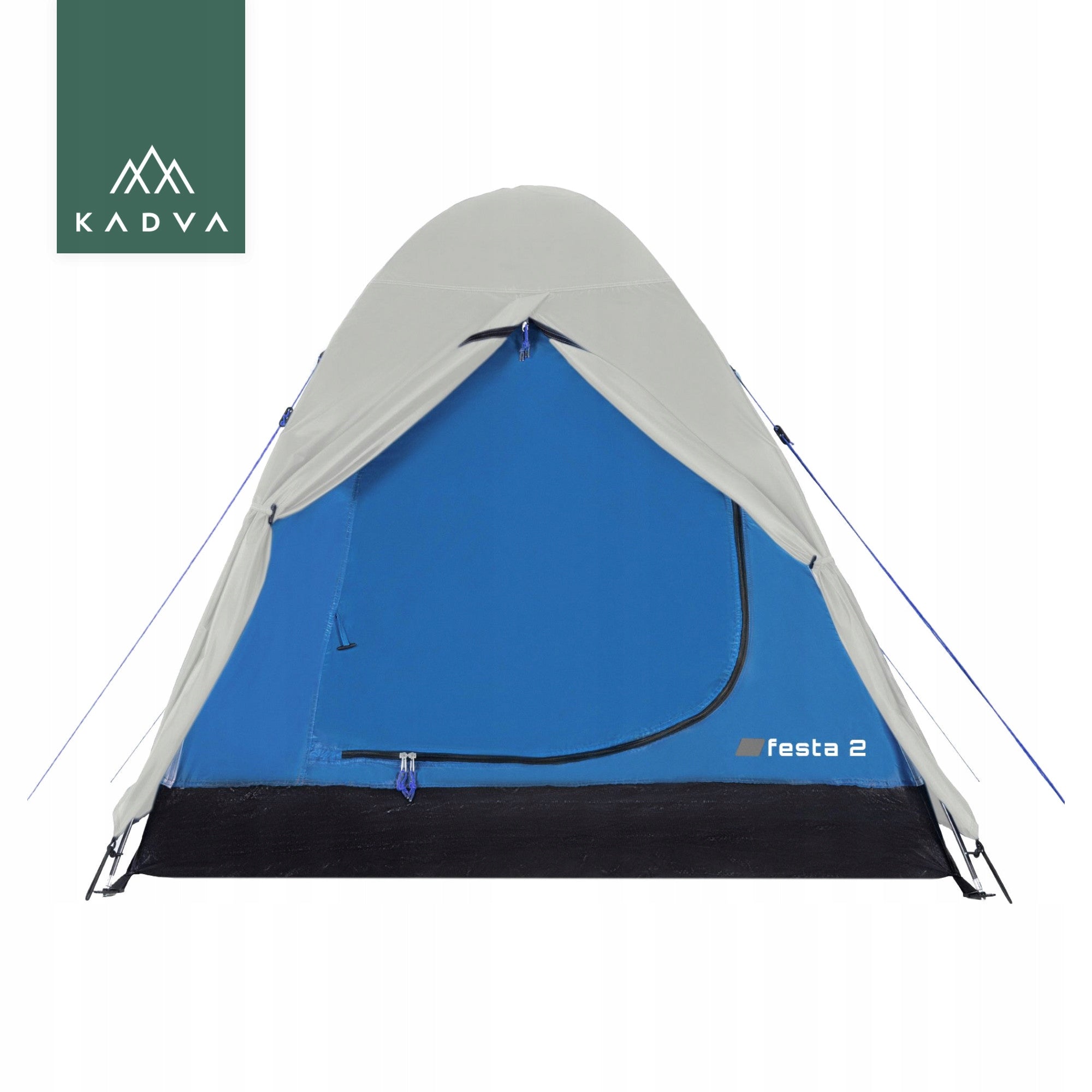 Camping tent 2-person KADVA Festa 2 grey/blue LIGHTWEIGHT COMPACT Brand Kadva