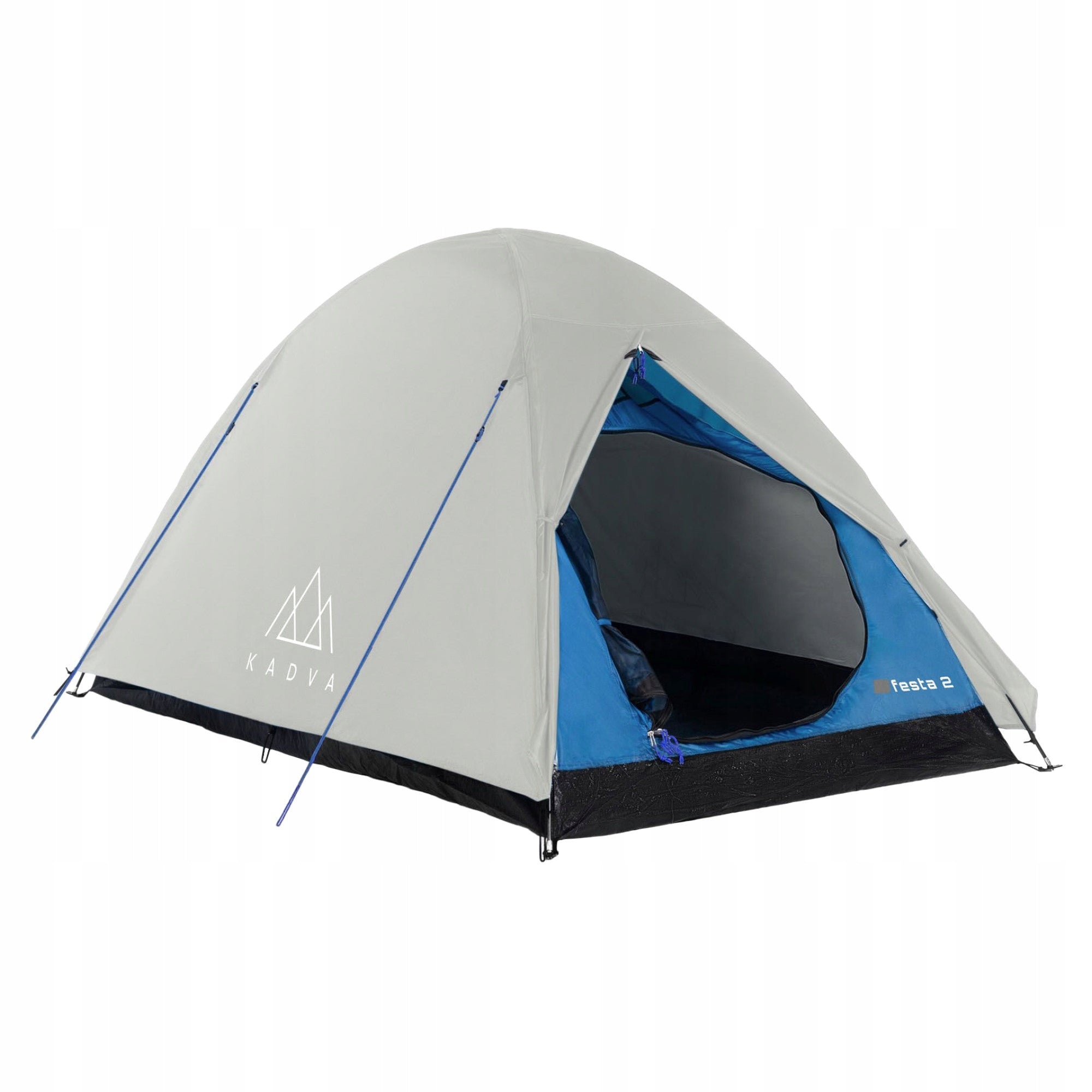 Camping tent 2-person KADVA Festa 2 grey/blue LIGHTWEIGHT COMPACT