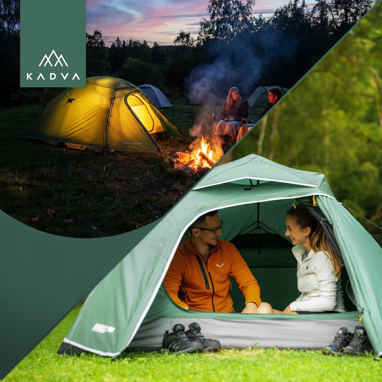 Camping tent 3-person KADVA Expedit 3 pro TOURIST WATERPROOF Kind travel
