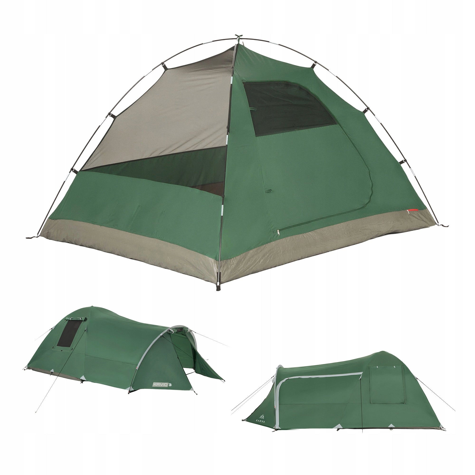 Camping tent 3-person KADVA Kavio 3 green TOURIST WATERPROOF
