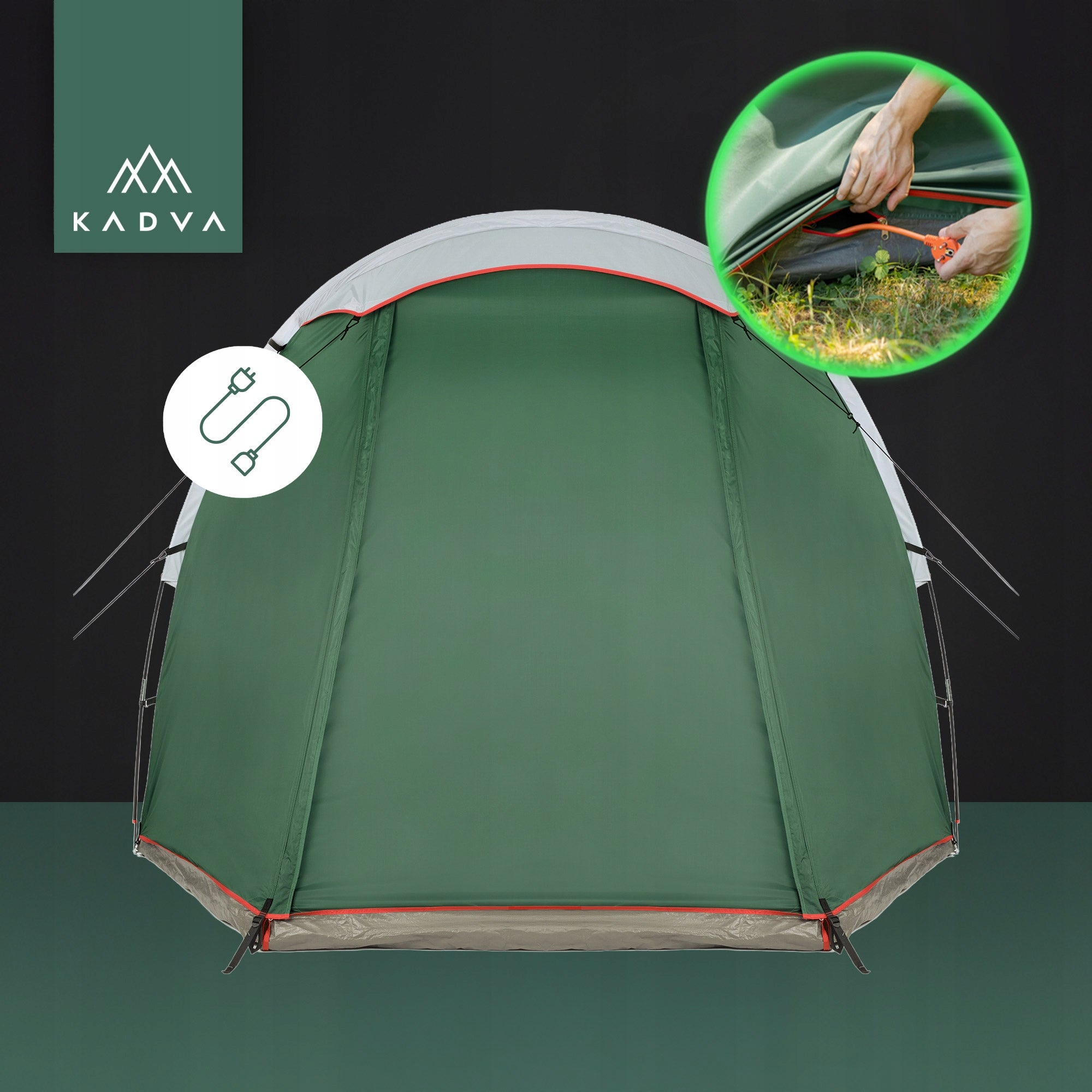 Camping tent 4-person KADVA Kavio 4.1 green OS LIGHTWEIGHT DESIGN Kind family