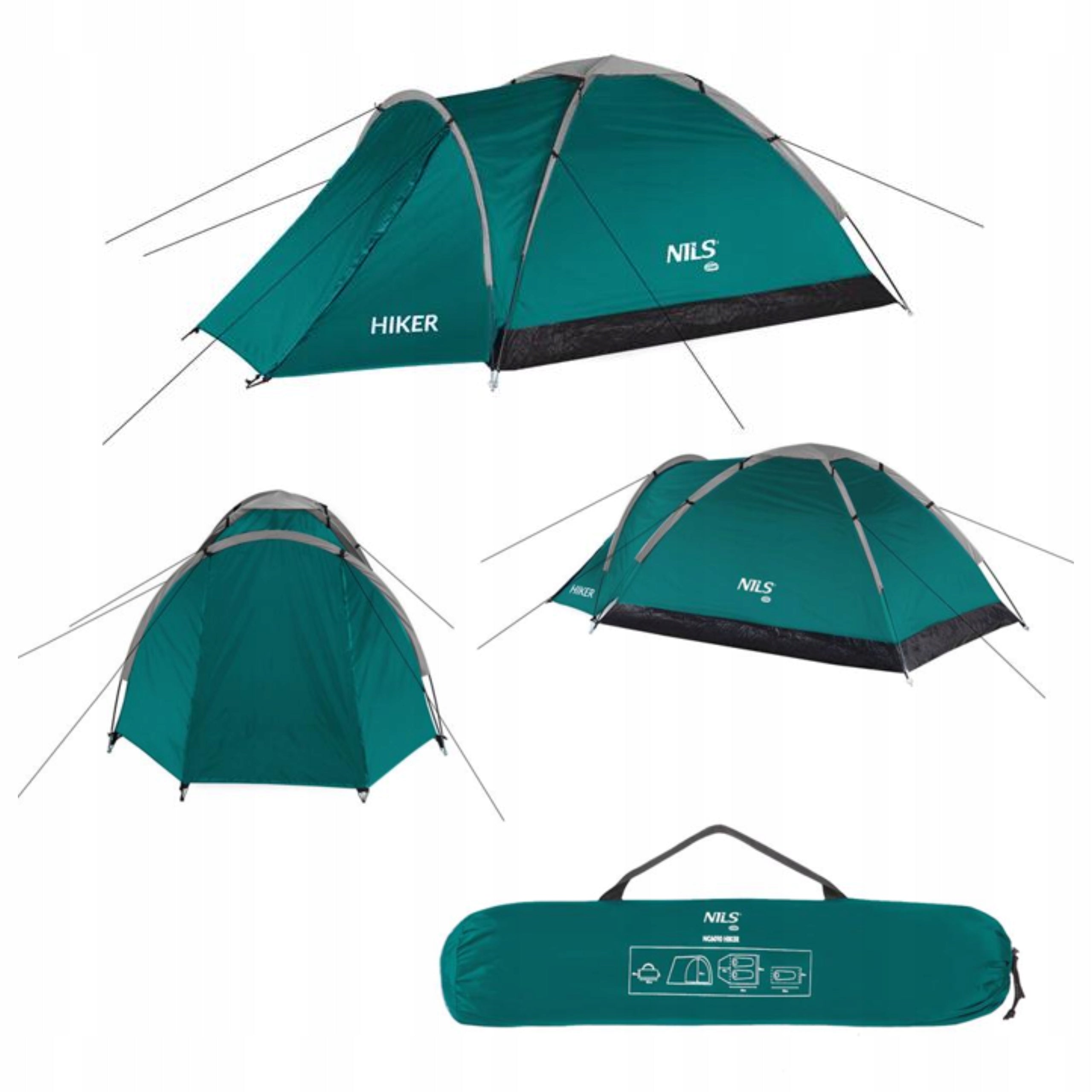 Camping tent large 2-person green Nils Camp NC6010