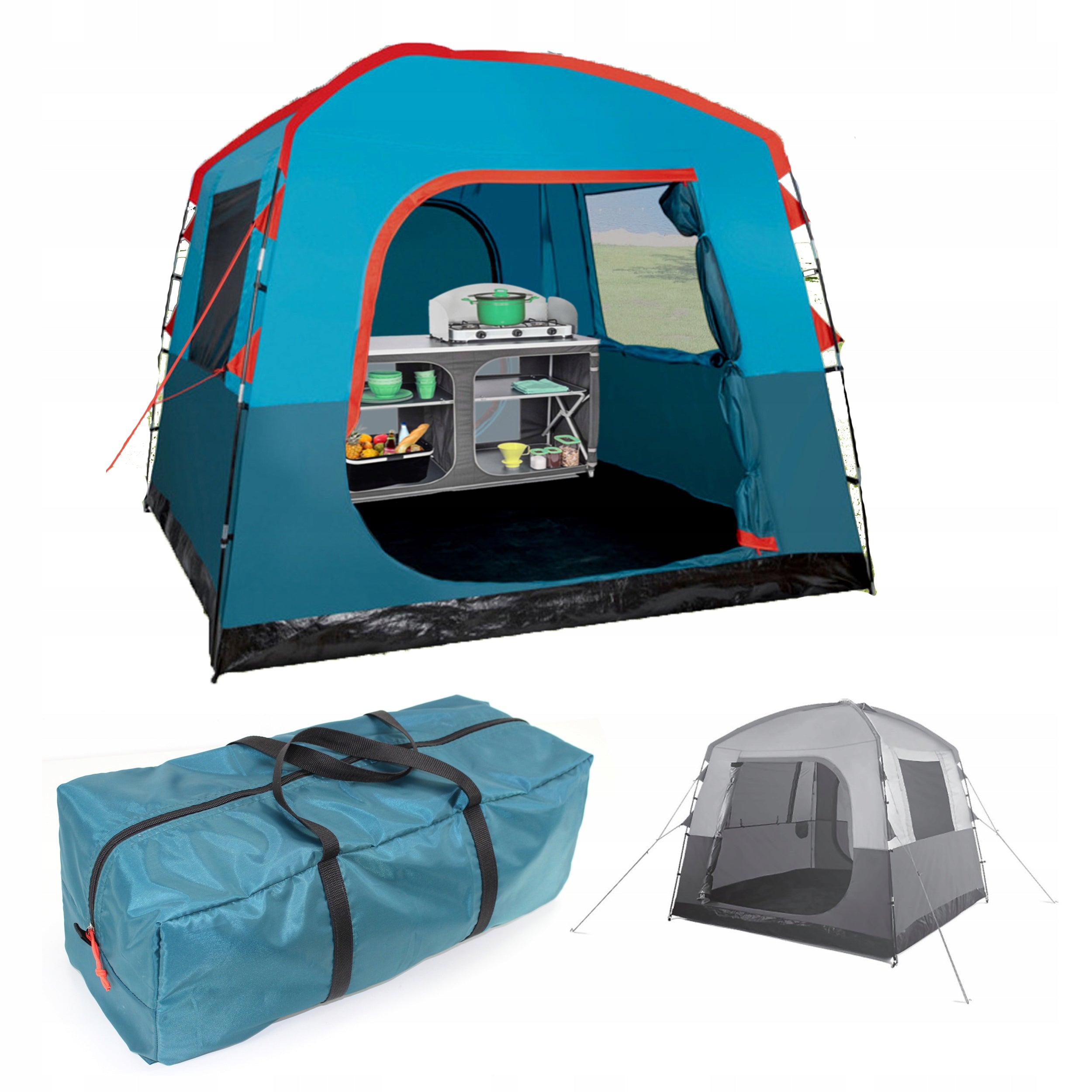 Camping vestibule, high TENT, extra camper trailer, 2.5m, 6-person