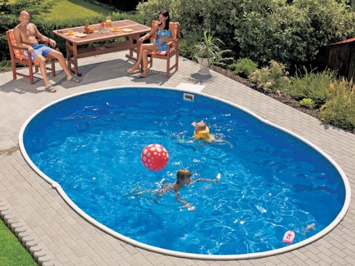 Canadian Swimming Pool, Metal 5,5x3,7x1,2m Set, Filtration Mega Star 8m3 Height 120 cm