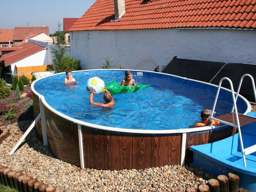 Canadian Swimming Pool, Metal 5,5x3,7x1,2m Set, Filtration Mega Star 8m3 Volume 21000 l