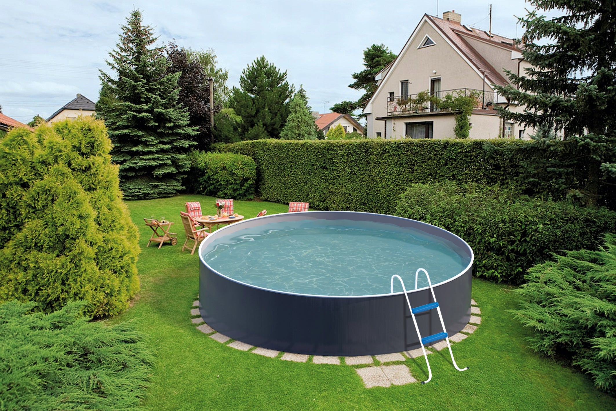 Canadian Swimming Pool Miami 4,6x1,2 m GRAPHITE Set