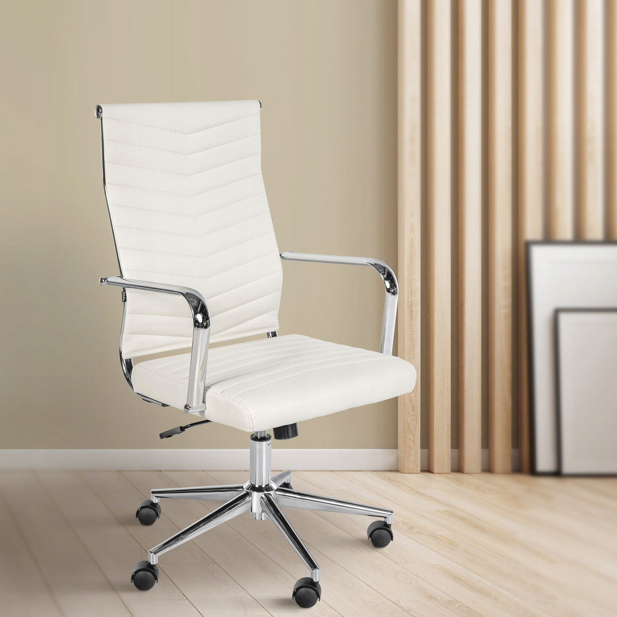 Canby Faux Leather Office Chair, White