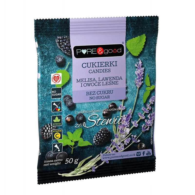Candy candy Melisa / Lavender / Forest fruit WITHOUT SUGAR 50g Pure&Good