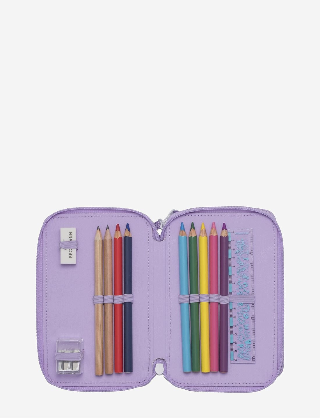 Candy pencil case with three sections fully equipped Brand BECKMANN
